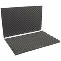 Bsc Preferred 24 x 36 x 2'' Charcoal Convoluted Foam Sets, 9PK S-6438